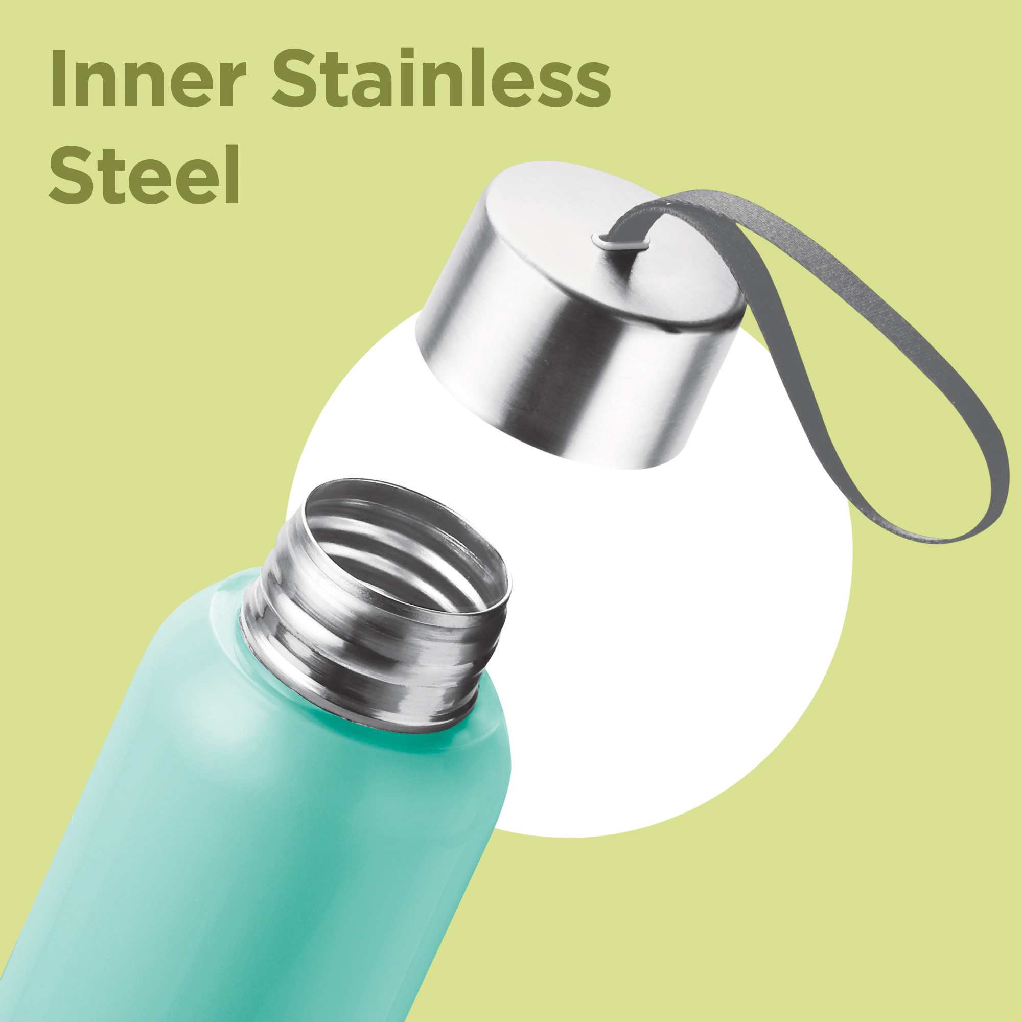 Miton Halo Steel Water Bottle - 640 ml, Aqua Green