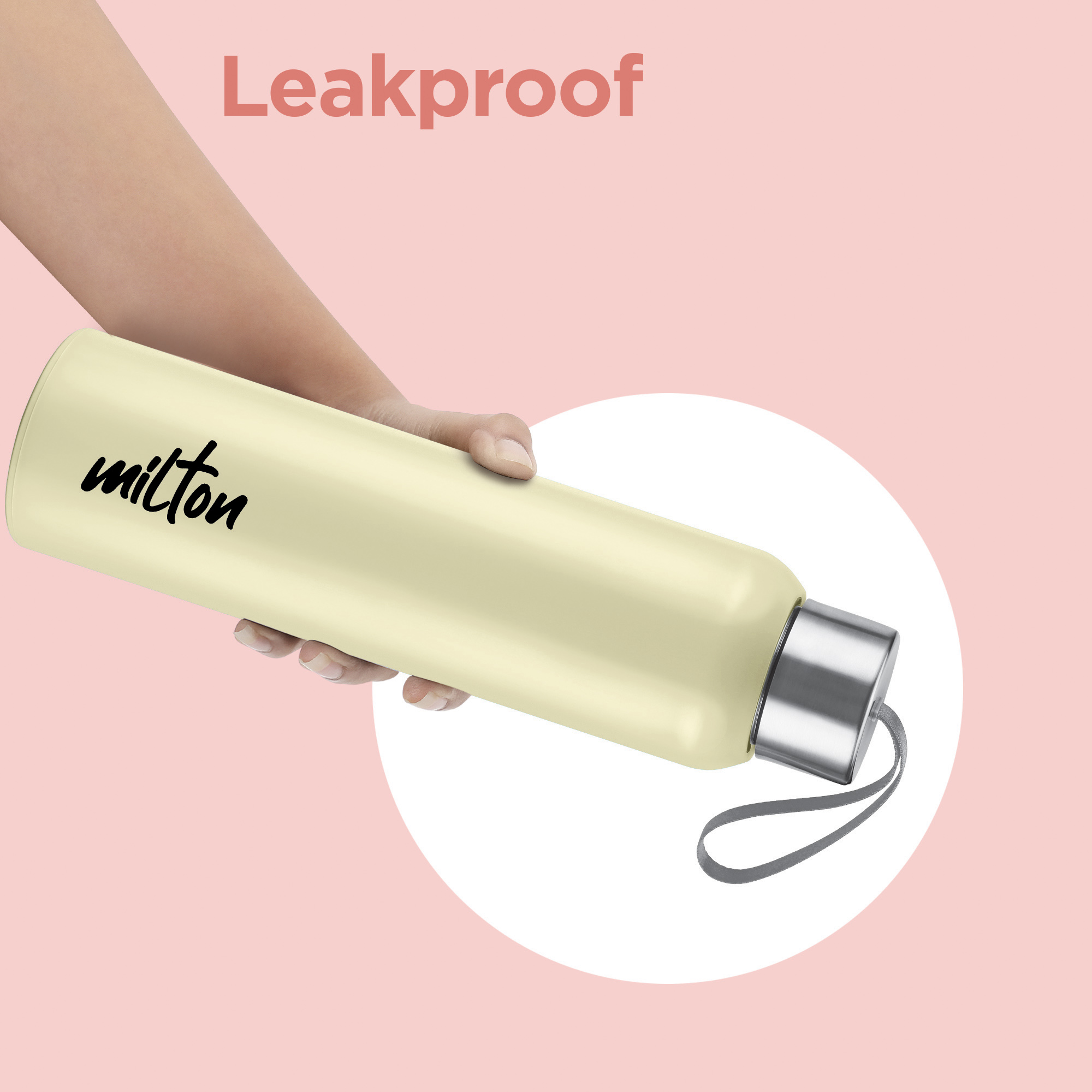 Miton Halo Steel Water Bottle - 640 ml, Beige