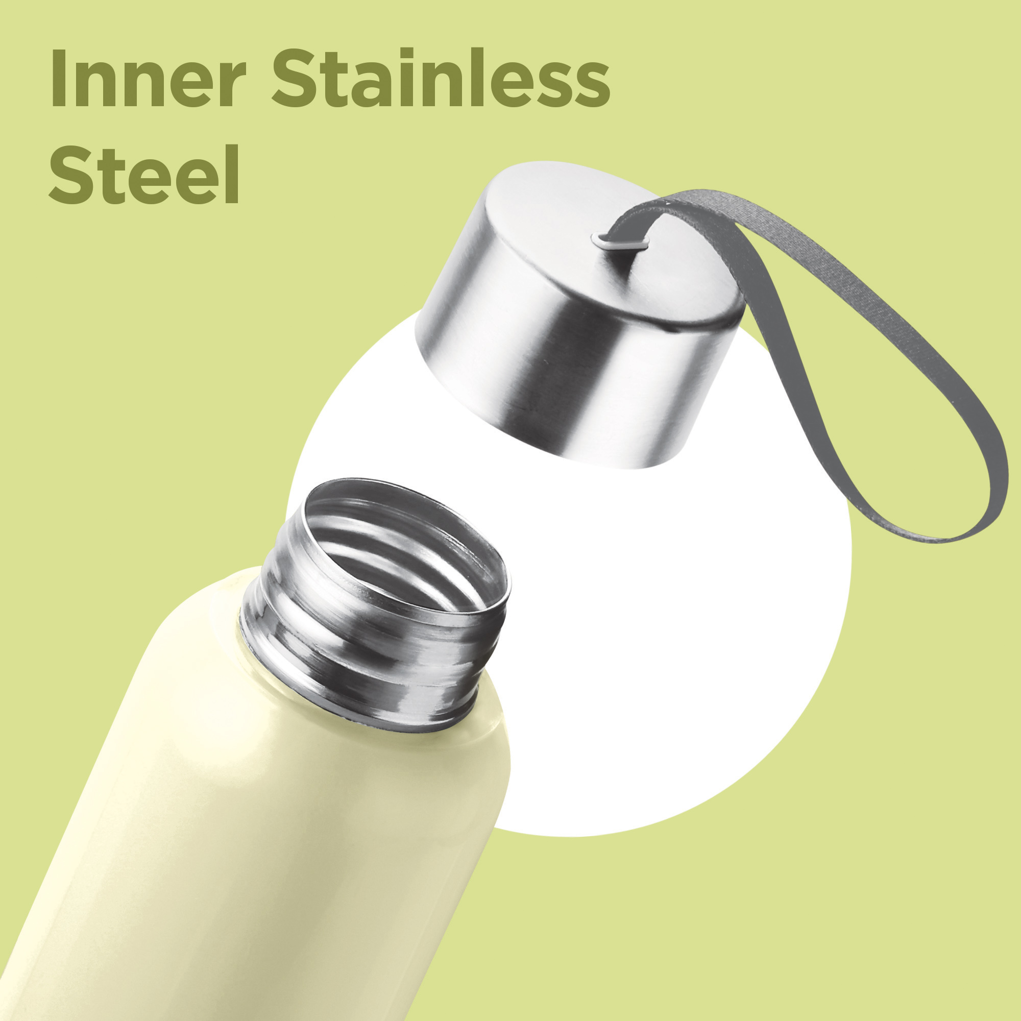 Miton Halo Steel Water Bottle - 640 ml, Beige
