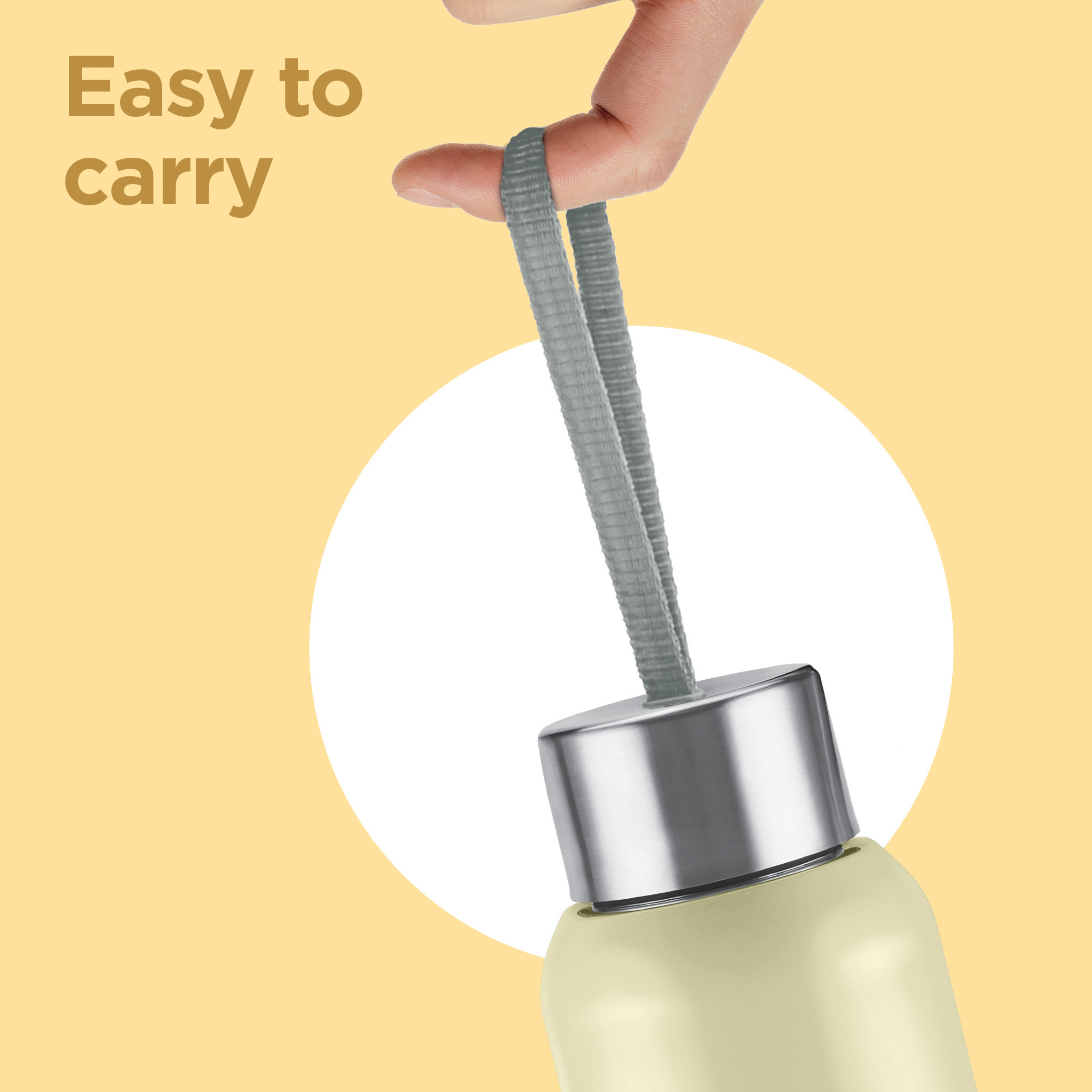 Miton Halo Steel Water Bottle - 640 ml, Beige
