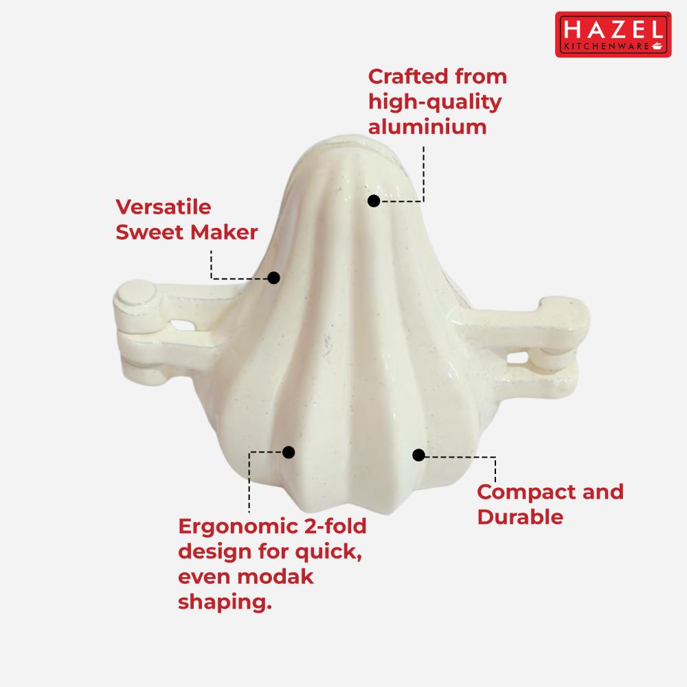 HAZEL Aluminium Modak Maker Mould |Modak Mould for Ganpati Festival | Ukadiche Modak Sacha