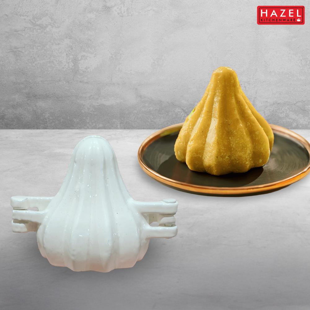 HAZEL Aluminium Modak Mould | Two Fold Modak Maker for Ganpati Festival | Ukadiche Modak Sacha
