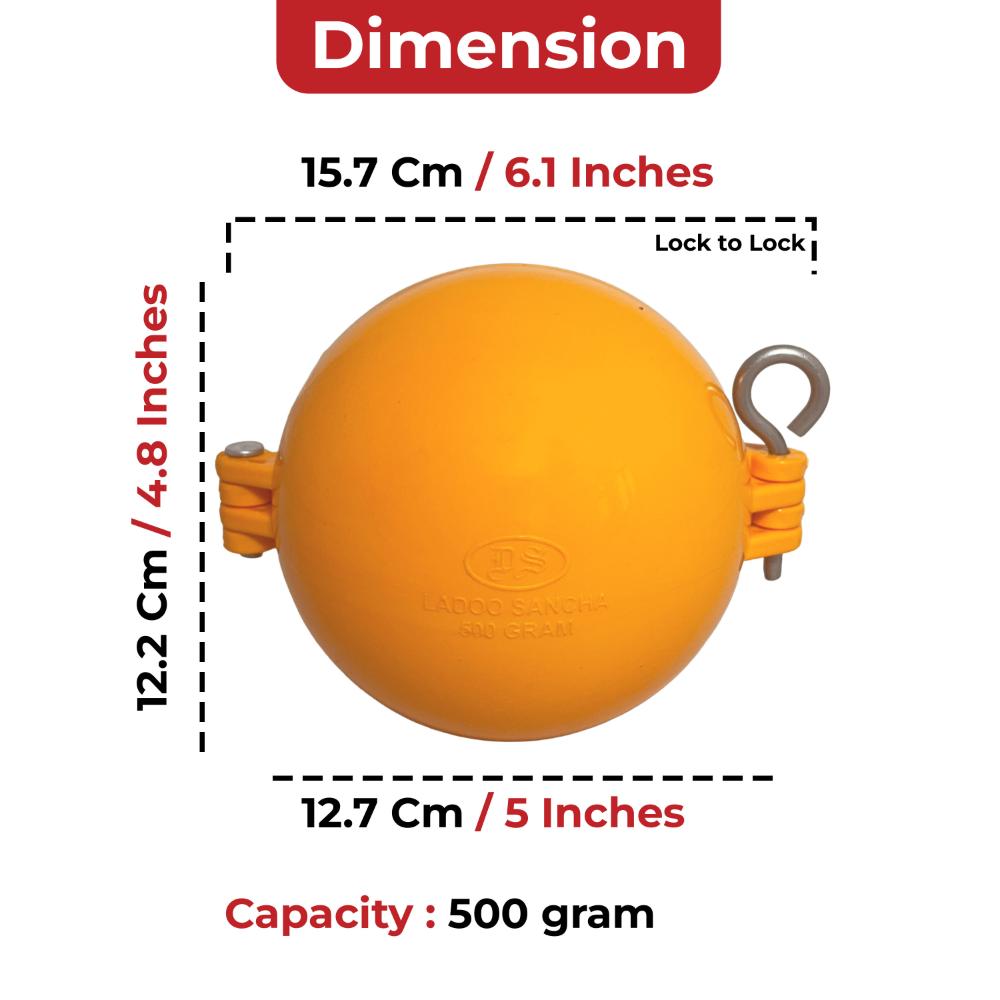 DS Ladoo Sancha 500 Gram | Medium Size Ladoo Maker Mould for Kitchen | Easy Round Ladoo Shaper for Festivals & Prasadam