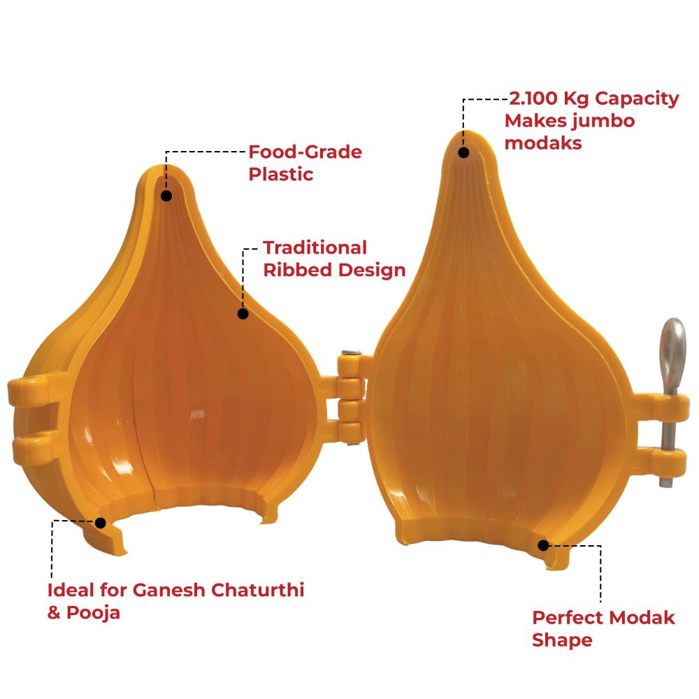 DS Modak Mould 2.1 Kg | Jumbo Ukadiche Modak Sancha for Ganesh Chaturthi | Decorative Big Modak Maker for Prasadam