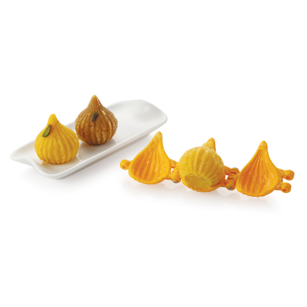 DS Plastic 6 Pcs Modak Sweet Mithai Chocolate Mould Sancha Sacha with Strip Mould Combo, Set of 7