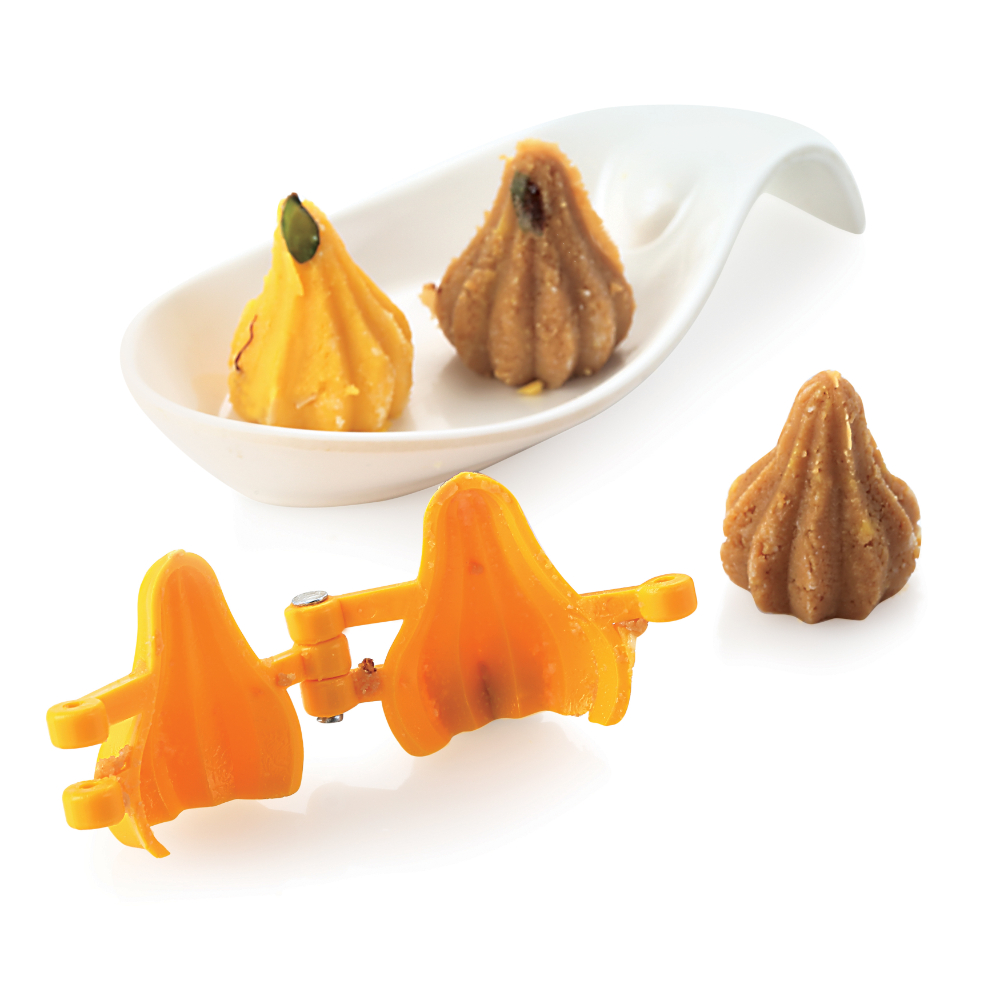 DS Plastic 6 Pcs Modak Sweet Mithai Chocolate Mould Sancha Sacha with Strip Mould Combo, Set of 7
