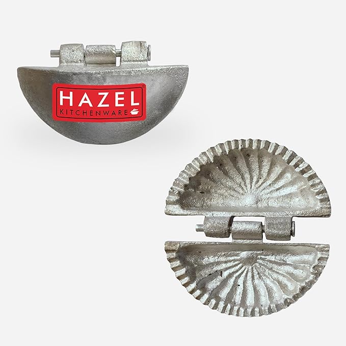 HAZEL Aluminum Gujiya Karanji Maker | Gujiya Press Mould for Snacks, Dumplings, Momos & Pastry Making