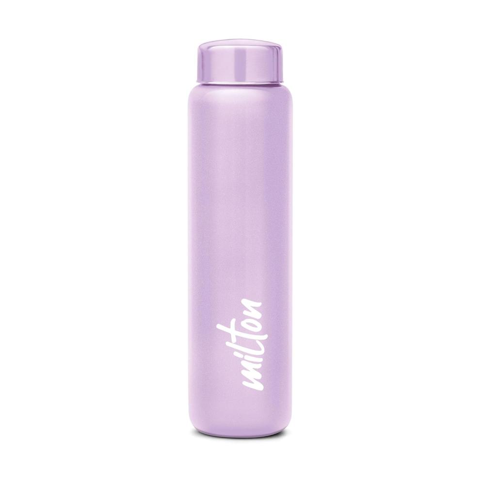 MILTON Aqua 1000 Stainless Steel Water Bottle 950 ml, Single Walled, ISI Certified I Leak Proof Lid, Rust Proof I For School, Office, Gym I Purple