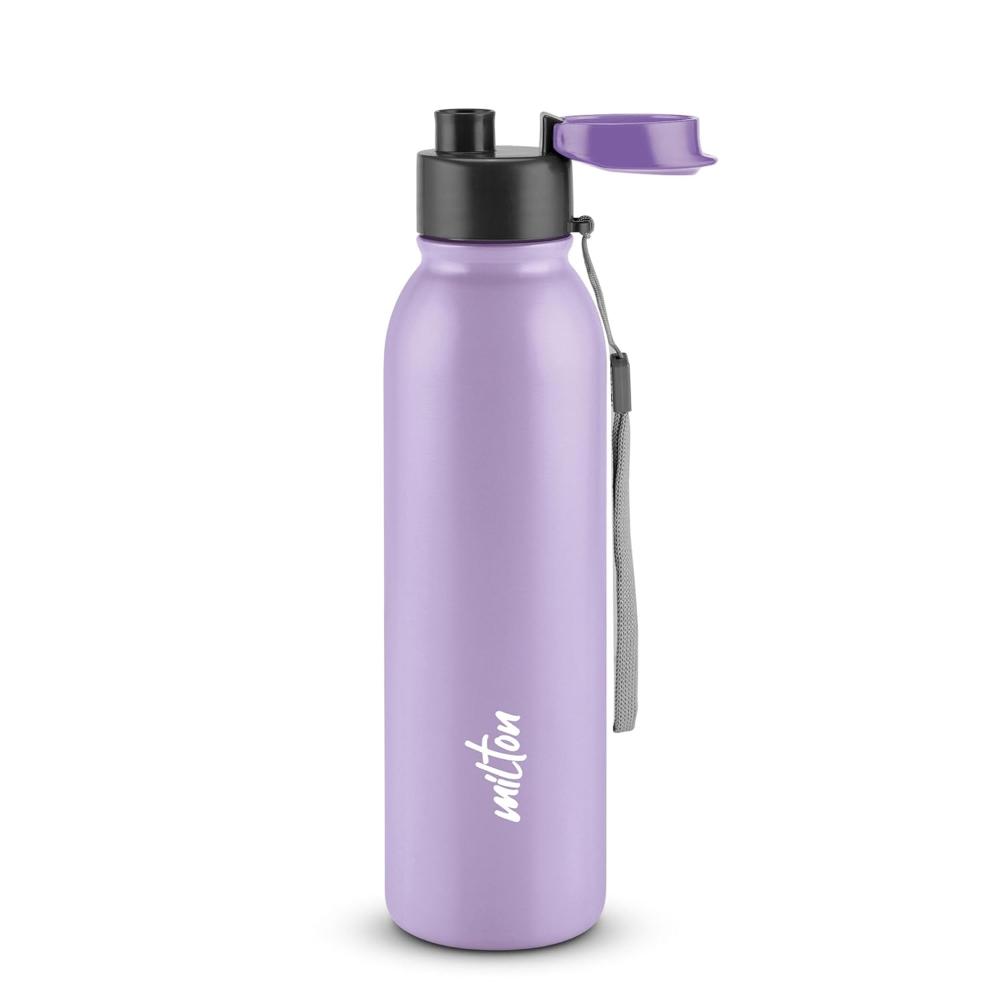 MILTON Caper 1000 Stainless Steel Water Bottle 870 ml, Single Walled, ISI Certified I Leak Proof Lid, Rust Proof I For School, Office, Gym I Purple