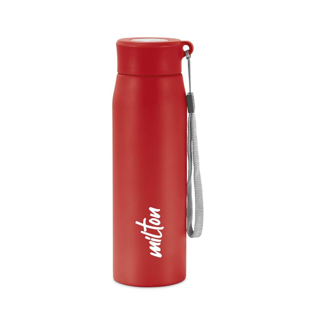 MILTON Handy 650 Stainless Steel Sipper Water Bottle 690 ml, Single Walled, ISI Certified I Leak Proof Lid, Rust Proof I For School, Office, Gym I Red