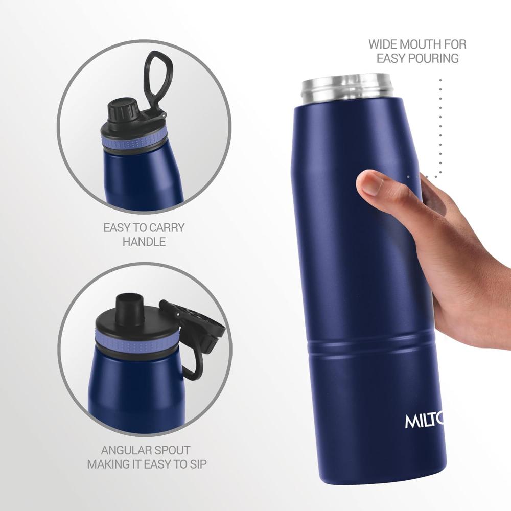 Milton Sparkle 900 Stainless Steel Water Bottle 925 ml with Easy Sip Cap, Blue