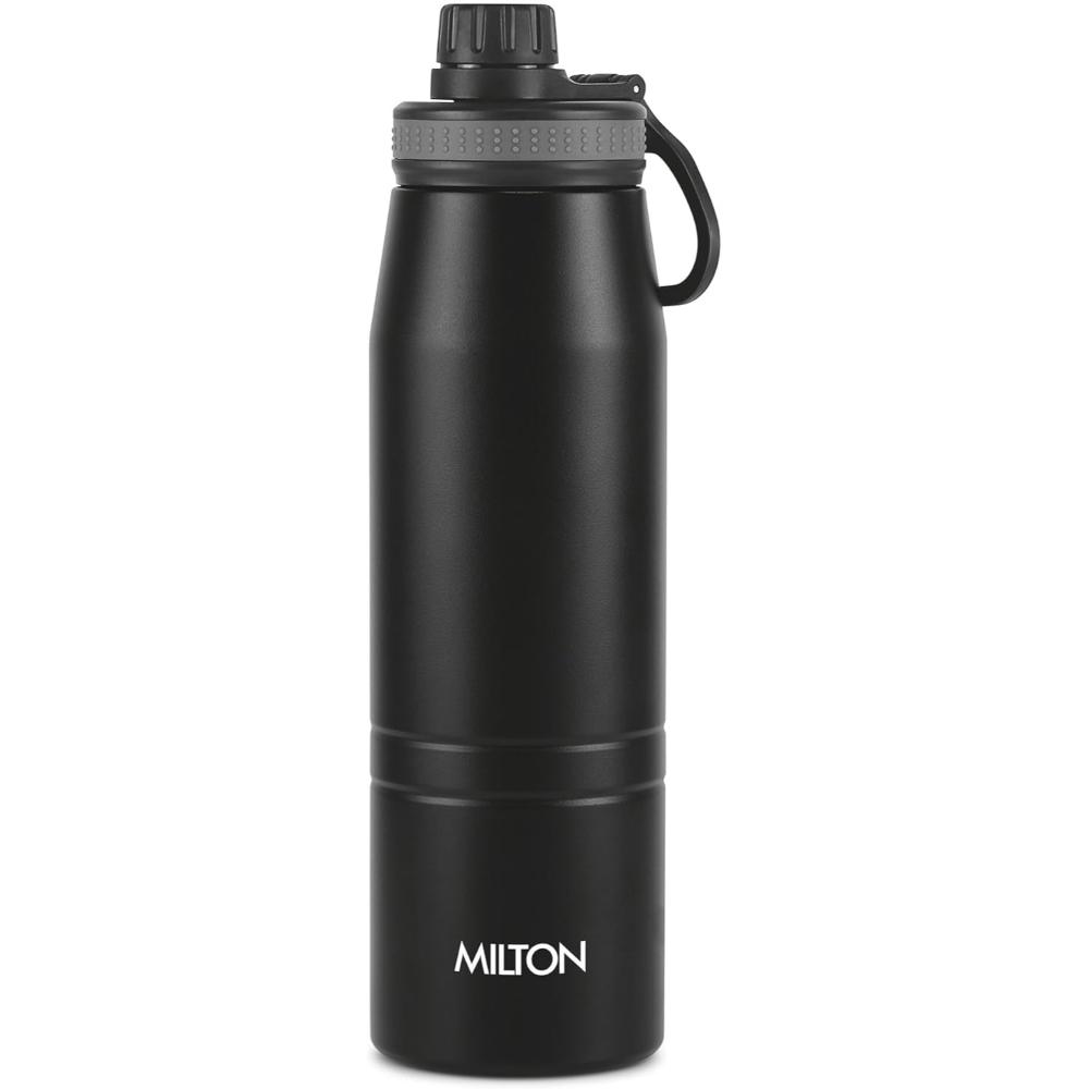 Milton Sparkle 900 Stainless Steel Water Bottle 925 ml with Easy Sip Cap, Black