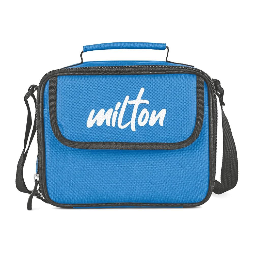 MILTON New Steel Combi Lunch Box with Insulated Fabric Jacket, 3 Stainless Steel Containers 280 ml Each & 1 Plastic Tumbler with lid 400 ml, Leak-Proof Tiffin for Office, College, Picnic, Cyan