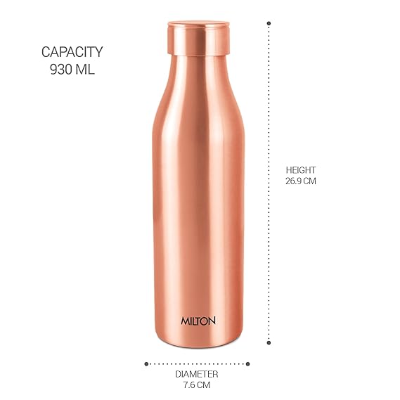 Milton Copper Charge 1000 Water Bottle, 850 ml, Set of 1, Copper