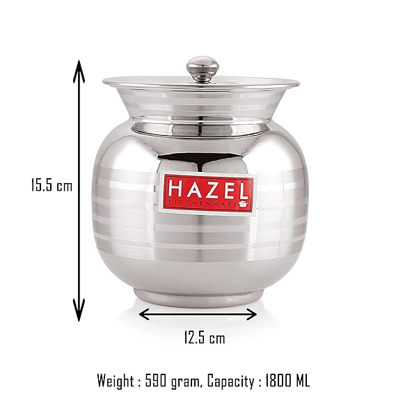 HAZEL Stainless Steel Lota with Lid | Lota for Lassi, Milk, Juice,