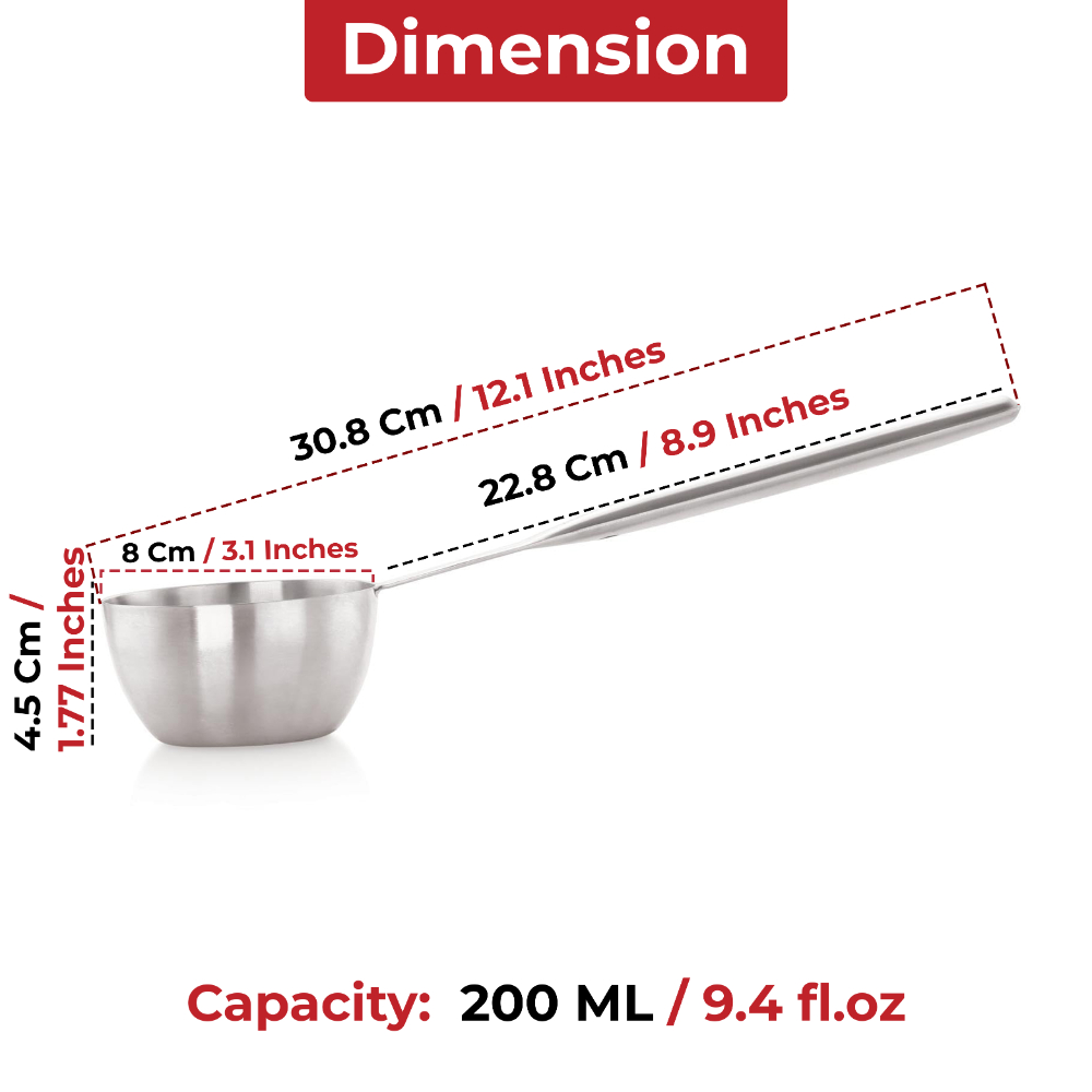 HAZEL Stainless Steel Ladle with Handle | Doya/Loti Tea Pourer Loti Tea Pourer Canteen Server, Small, 200ML