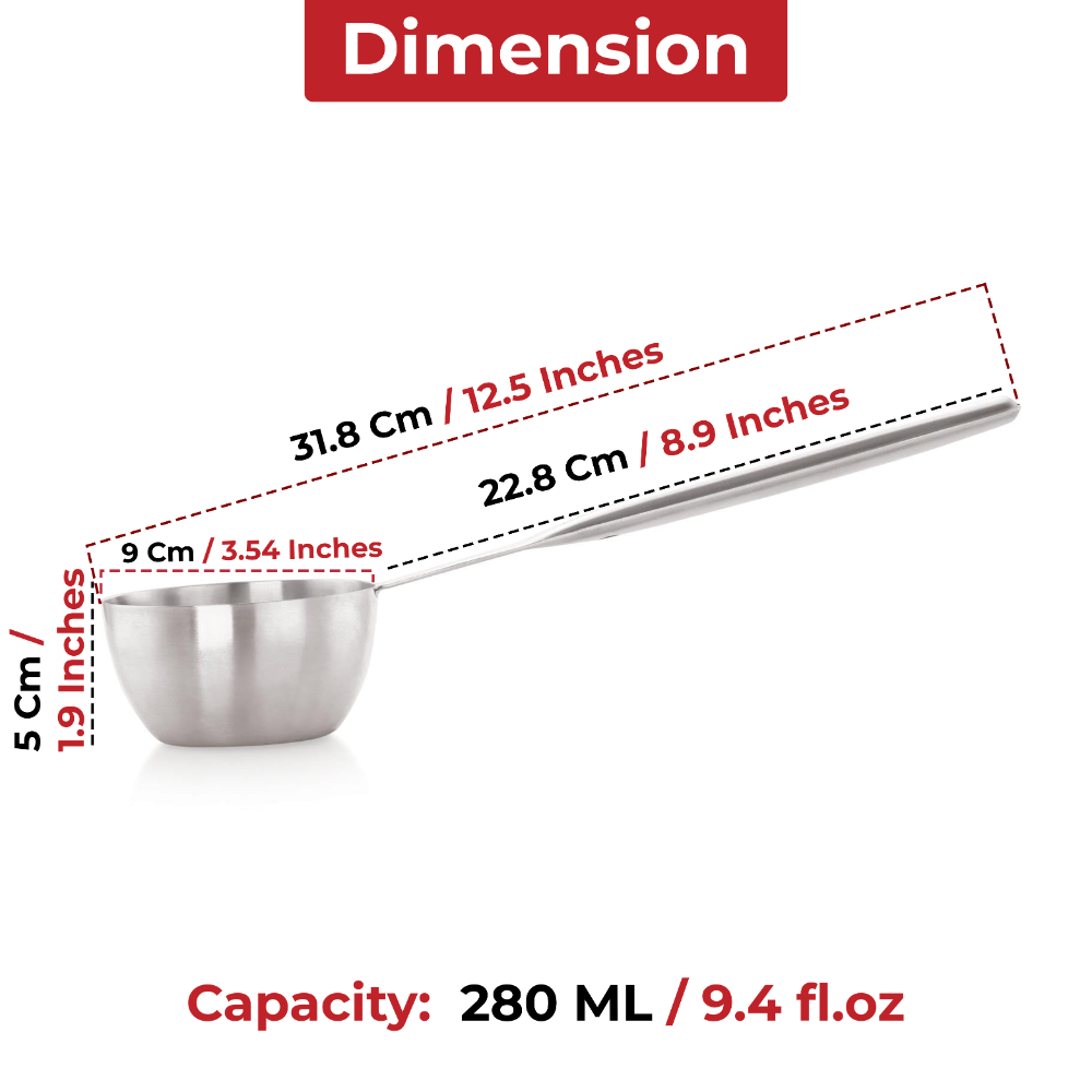 HAZEL Stainless Steel Ladle with Handle | Doya/Loti Tea Pourer Loti Tea Pourer Canteen Server, Big