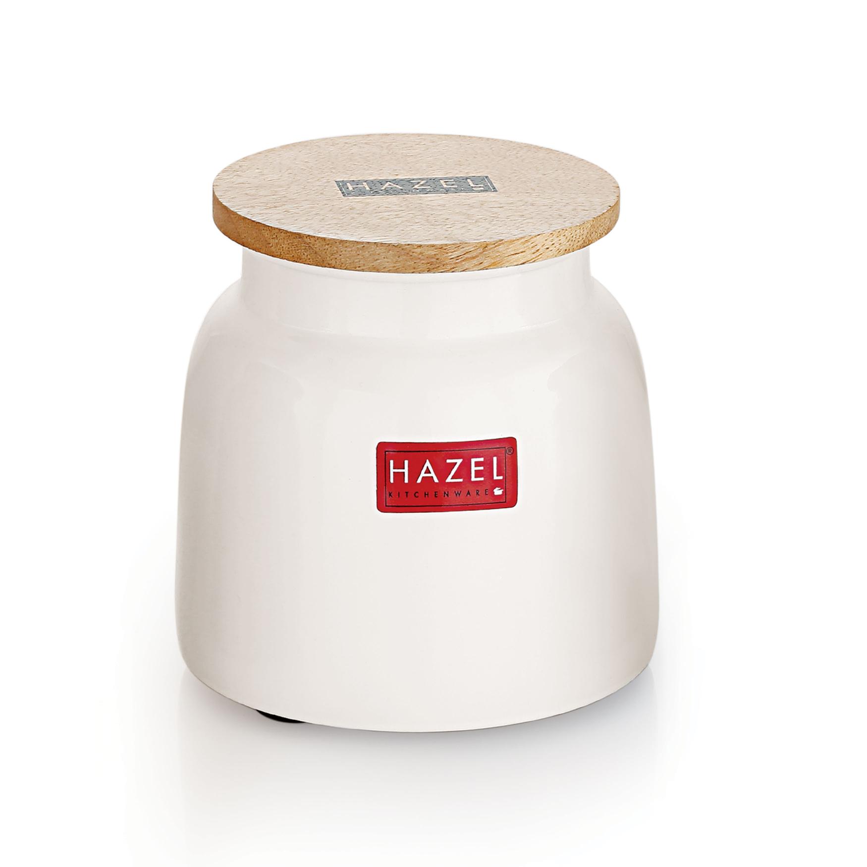 HAZEL Storage Container for Kitchen | Air Tight Container for Storage with Lid, White, 750 ML