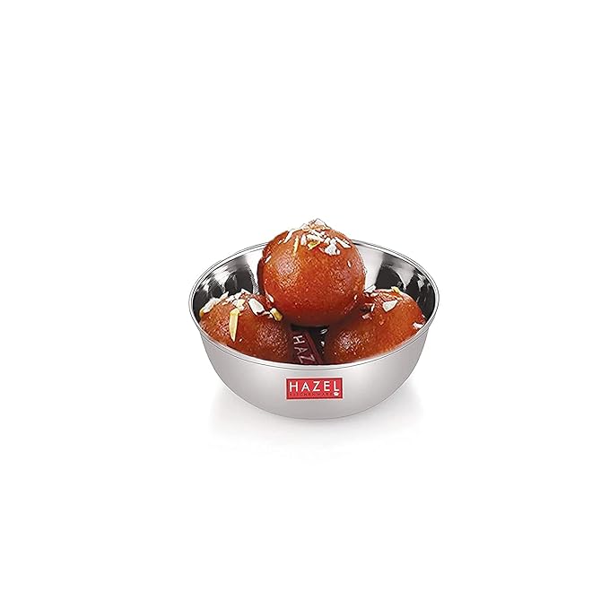 HAZEL Stainless Steel Bowl Vati | Steel Bowl Set For Kitchen | Dinner Bowl Katori Serving Wati, 200 ML, Set of 4