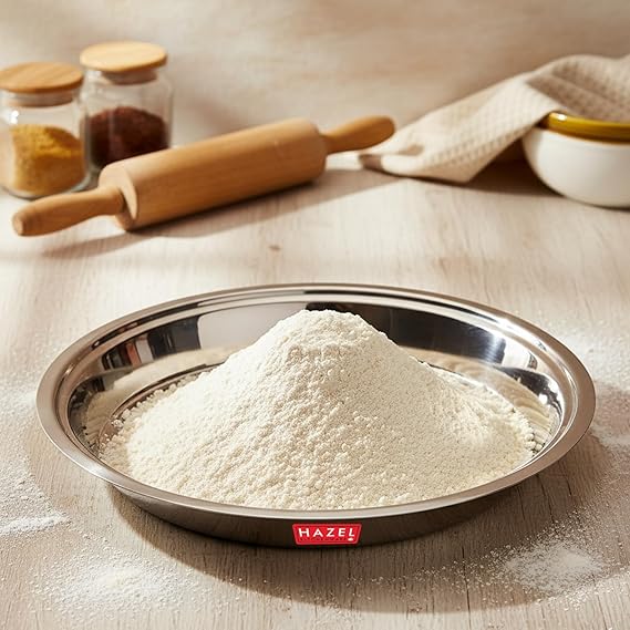HAZE Stainless Streel Parat for Kitchen | Metal Atta Parat for Dough Flour Kneading