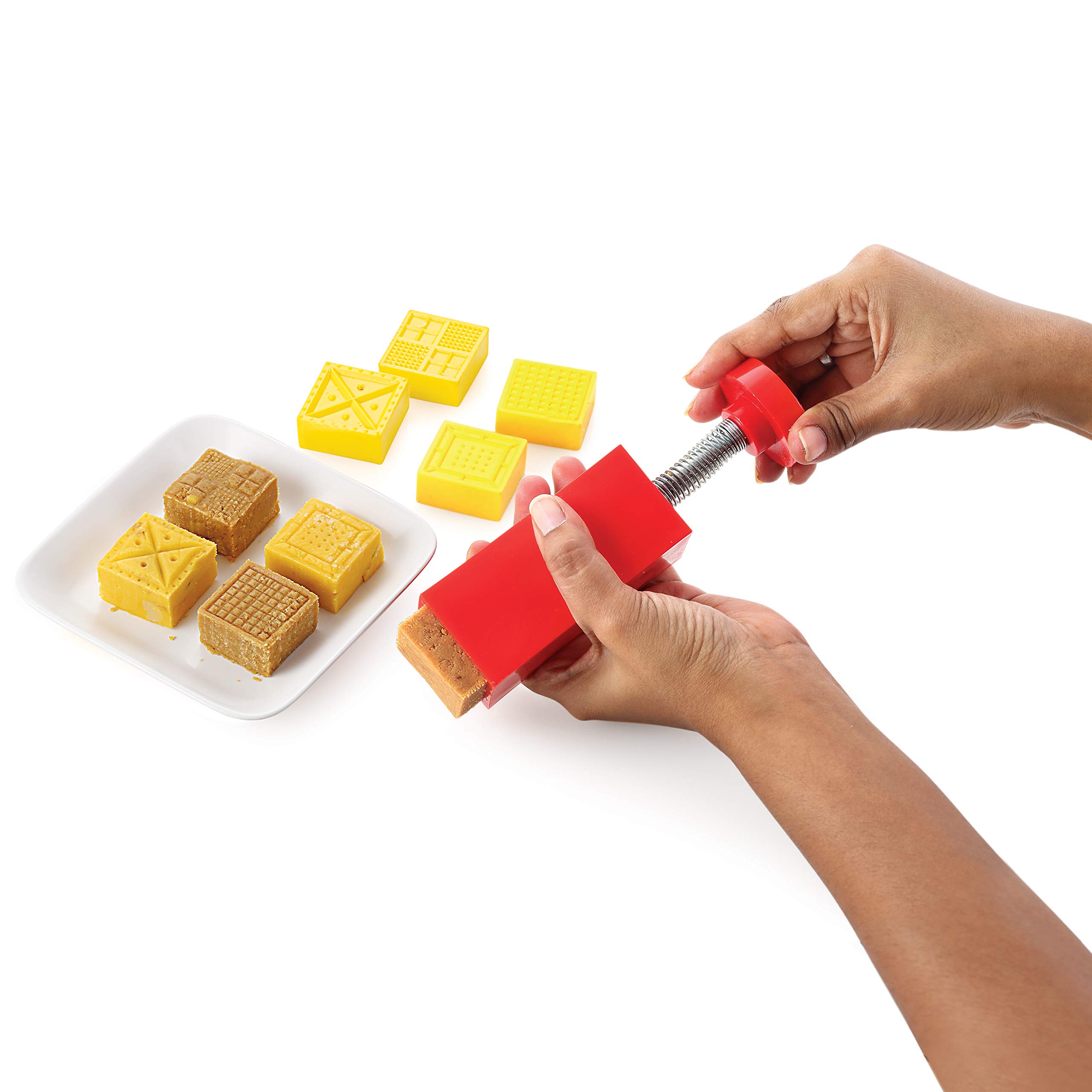 DS Square Fast Peda Sweet Mithai Chocolate Stamping Cutter with 5 Designs