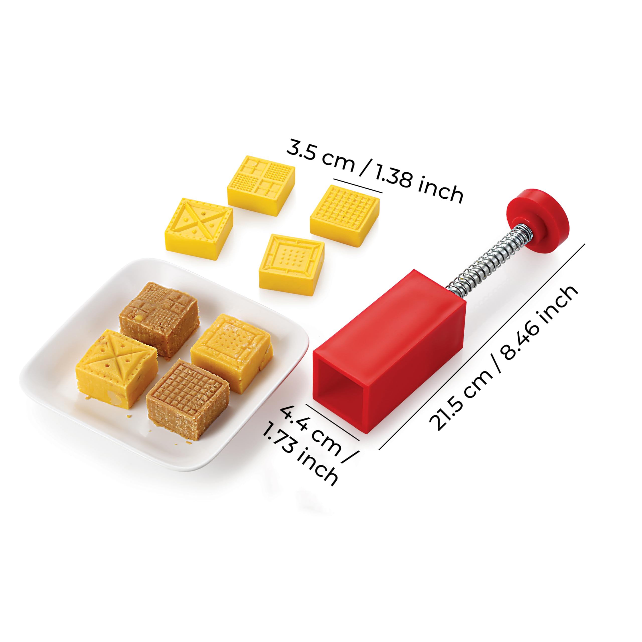 DS Square Fast Peda Sweet Mithai Chocolate Stamping Cutter with 5 Designs