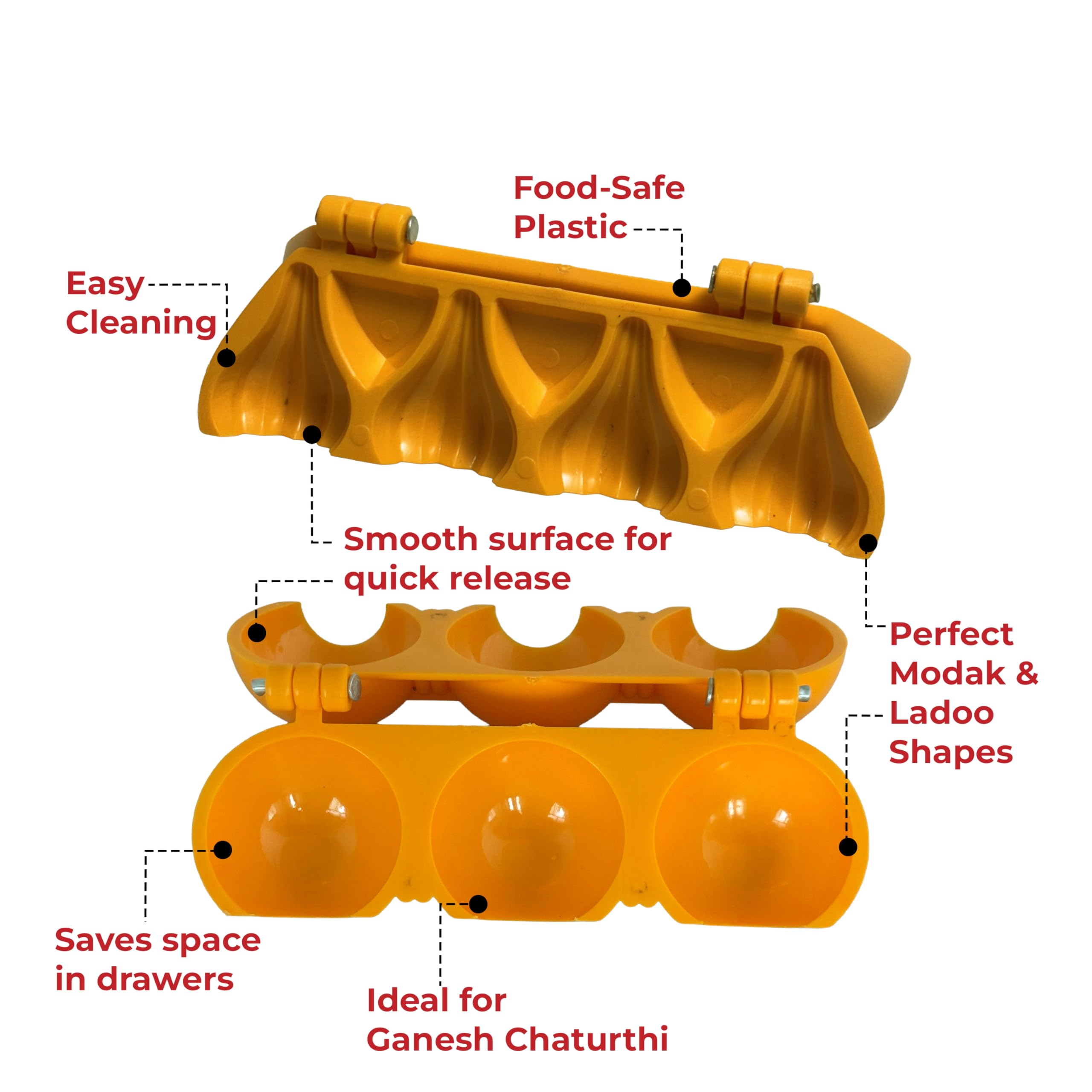 DS Ganpati Sweet Mithai Chocolate Sancha Modak Patti Mould with Ladoo Patti Mould, Plastic
