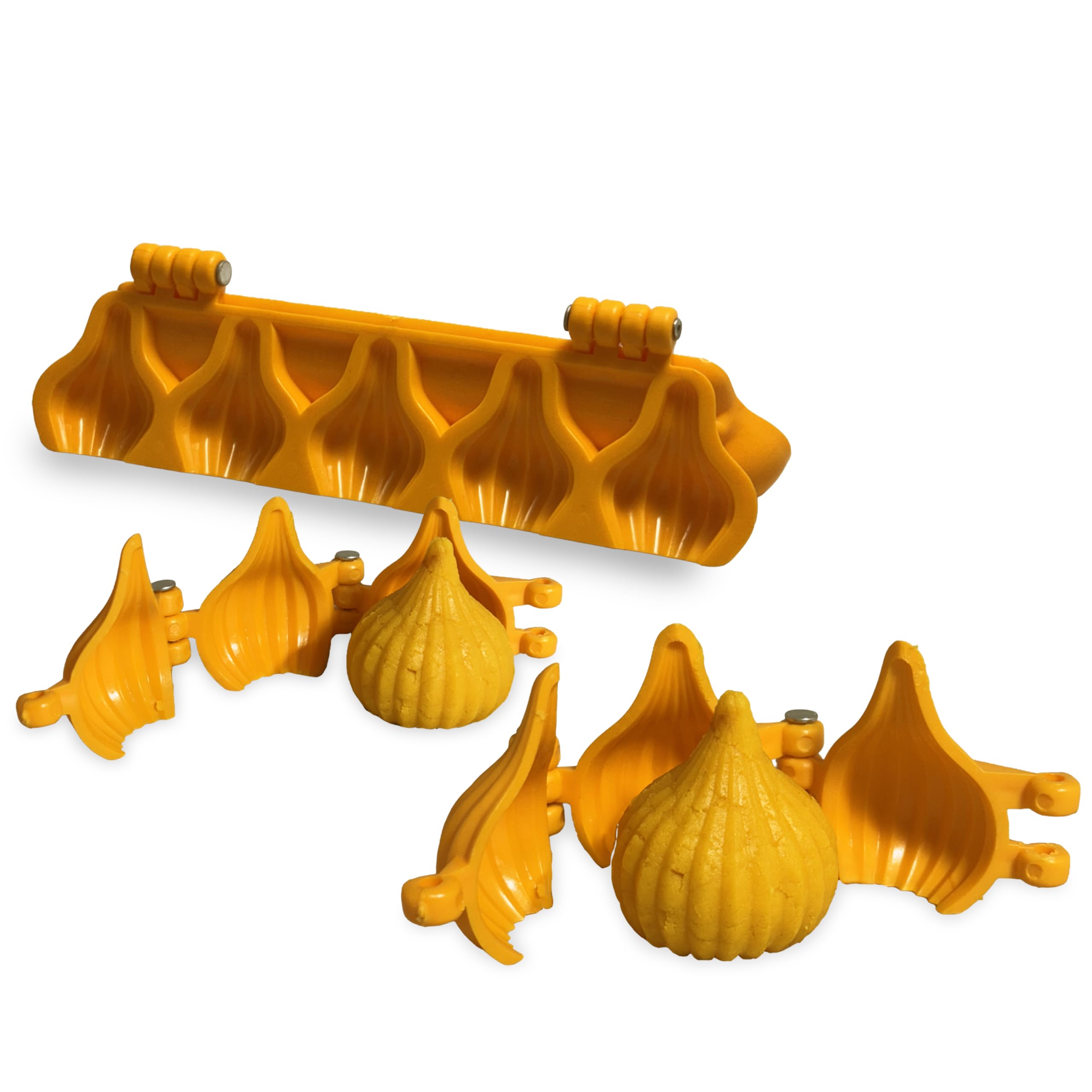 DS Ganpati Modak Sweet Mithai Chocolate Sancha Mould Combo with Strip Mould, Plastic