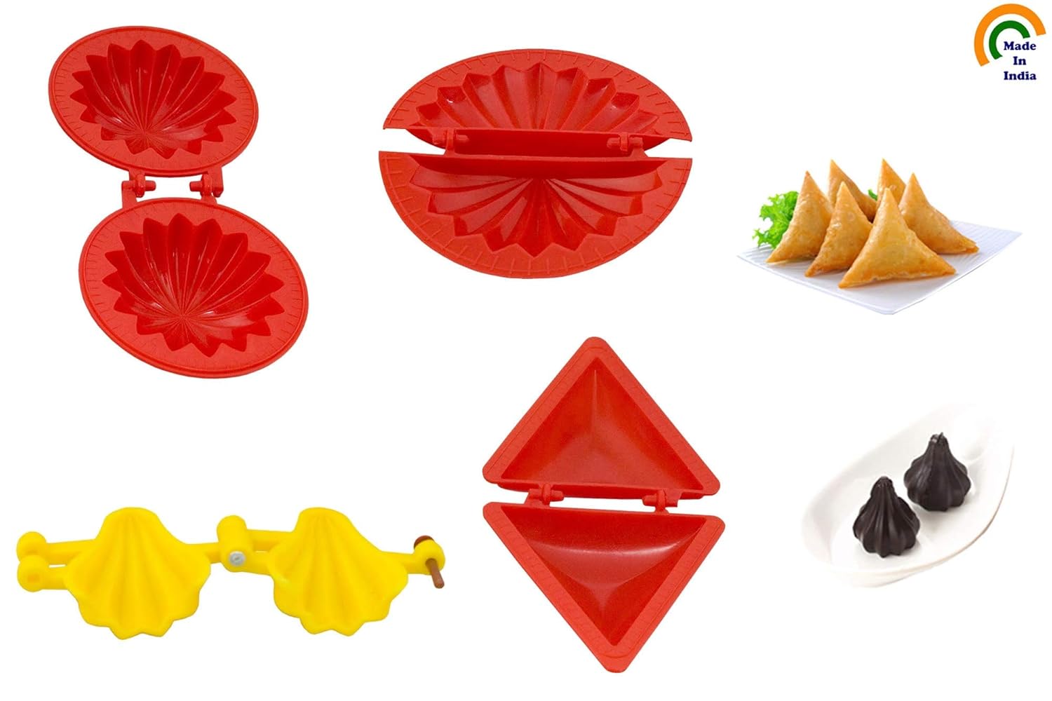 DS Karanji Modak Jumbo Kachor and Samosa Sancha Mould, Plastic