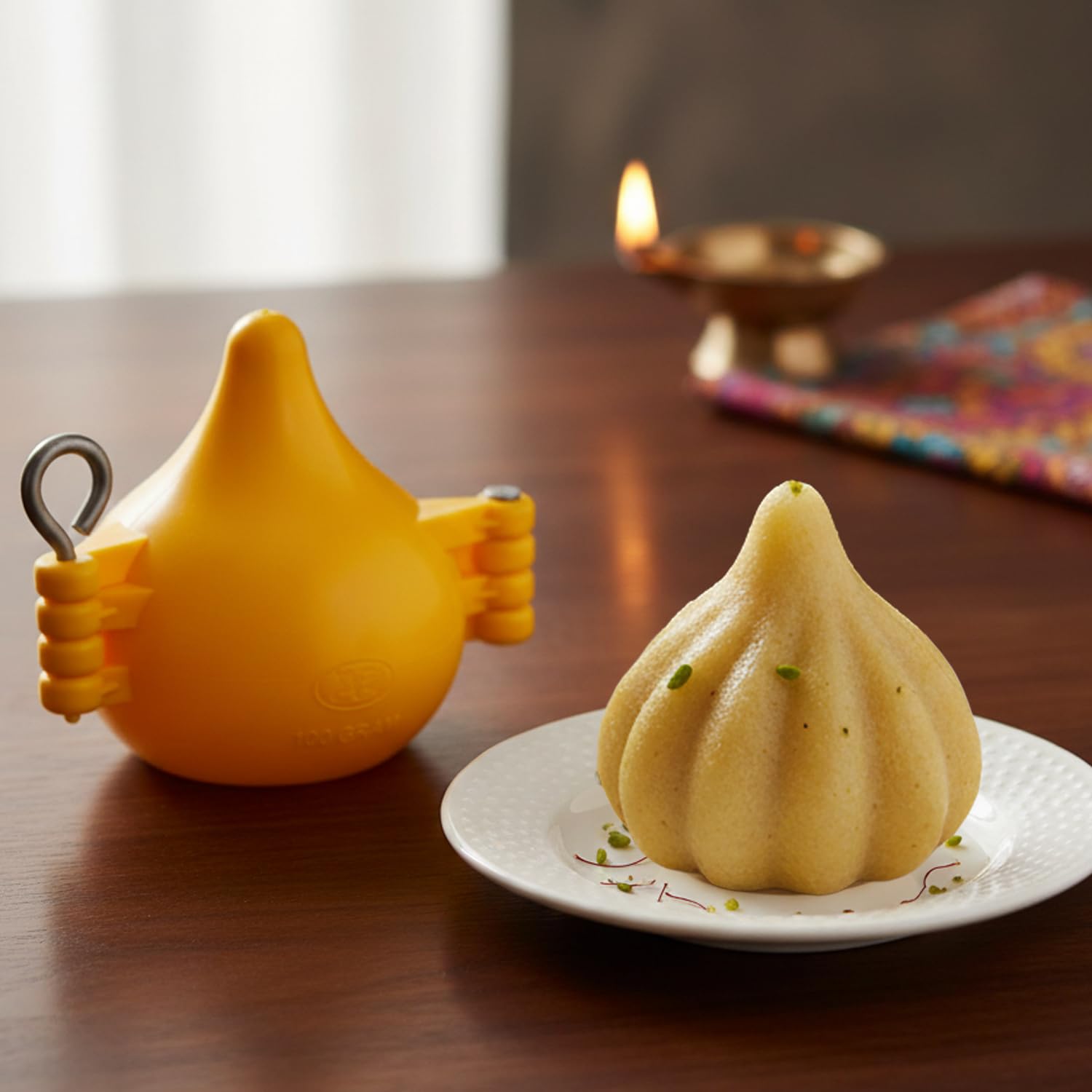 DS Plastic Modak Mould Maker for Ganpati | Chocolate Modak Shaper Sacha, 100 gram Modak