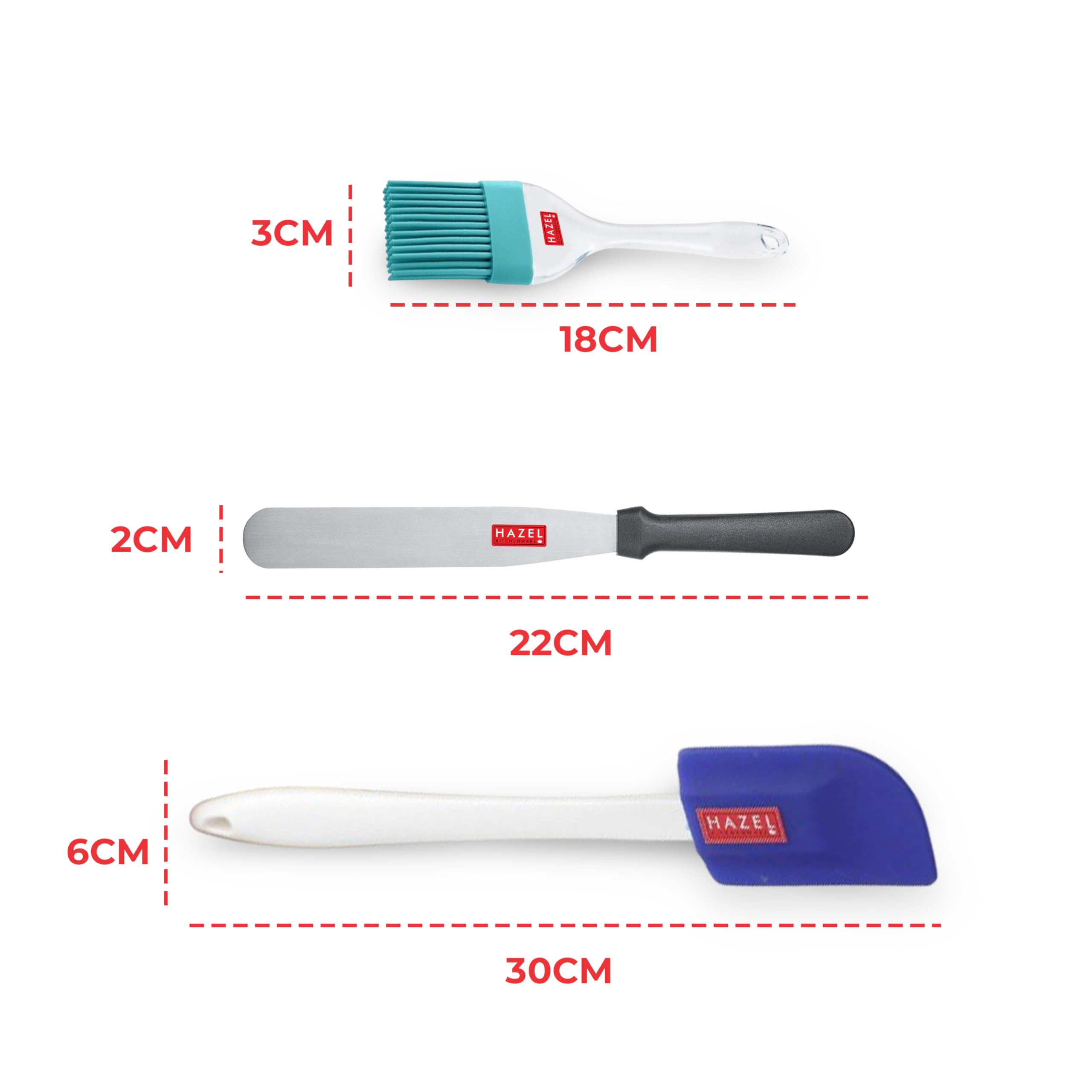 HAZEL 6-Piece DIY Bakeware Combo Set (Cake Mould, 50 Piping Bags, Nozzle, Statula, Silicon Brush, Pallet Knife)