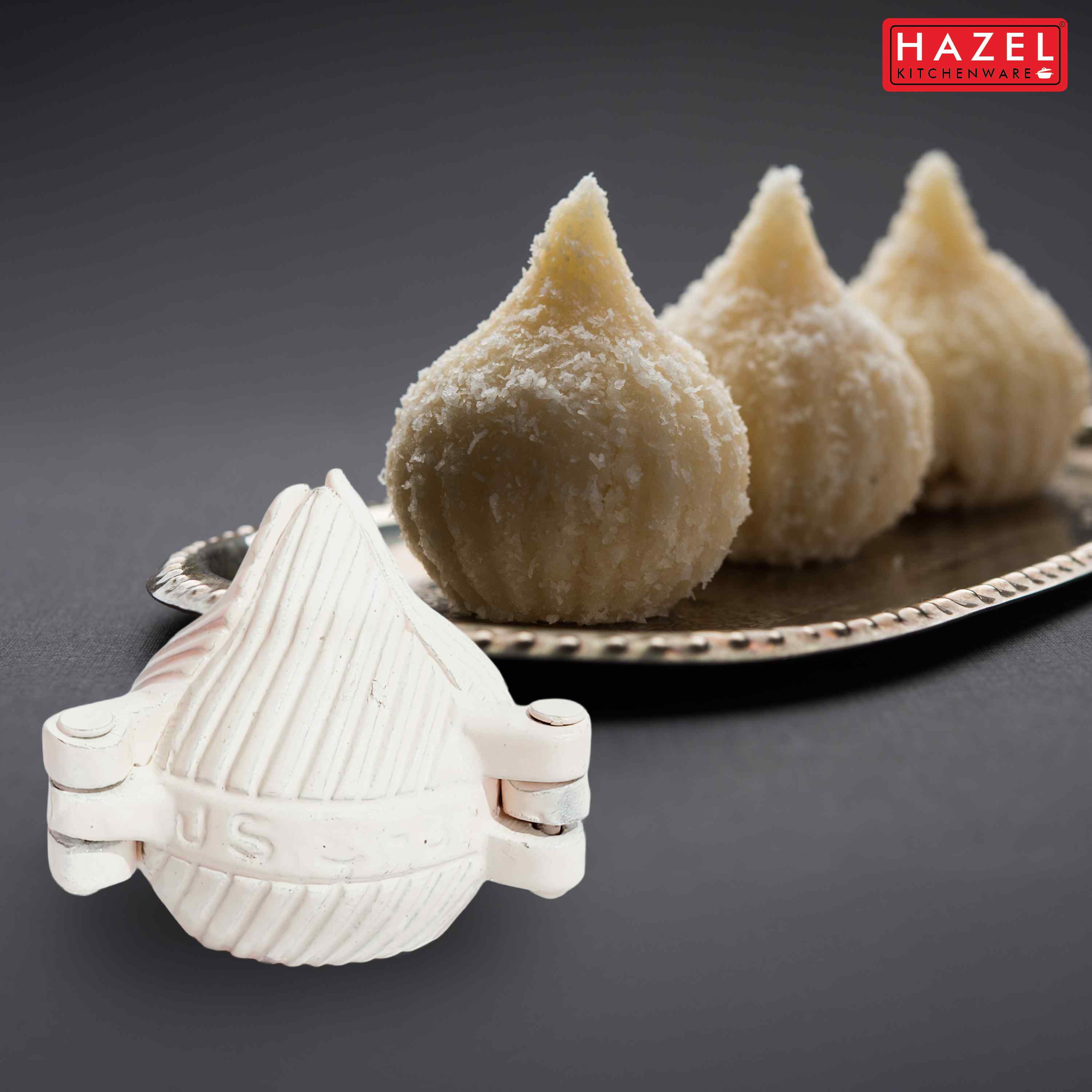 HAZEL Aluminium Modak Mould | 21 Kali Modak Maker | Traditional Modak Sacha for Ganpati | Laddu Ladoo Peda Mould