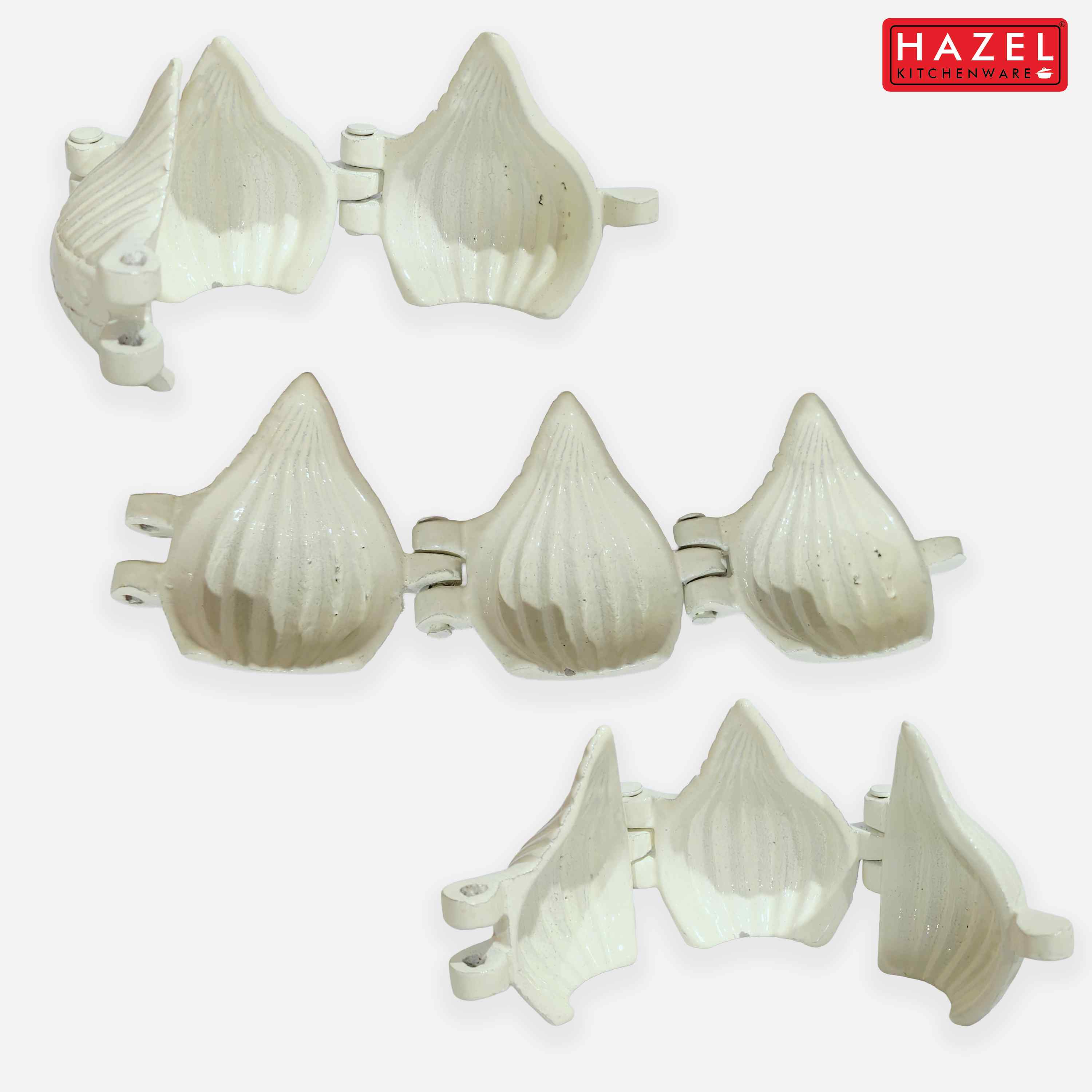 HAZEL Aluminium Modak Mould | 21 Kali Modak Maker | Traditional Modak Sacha for Ganpati | Laddu Ladoo Peda Mould