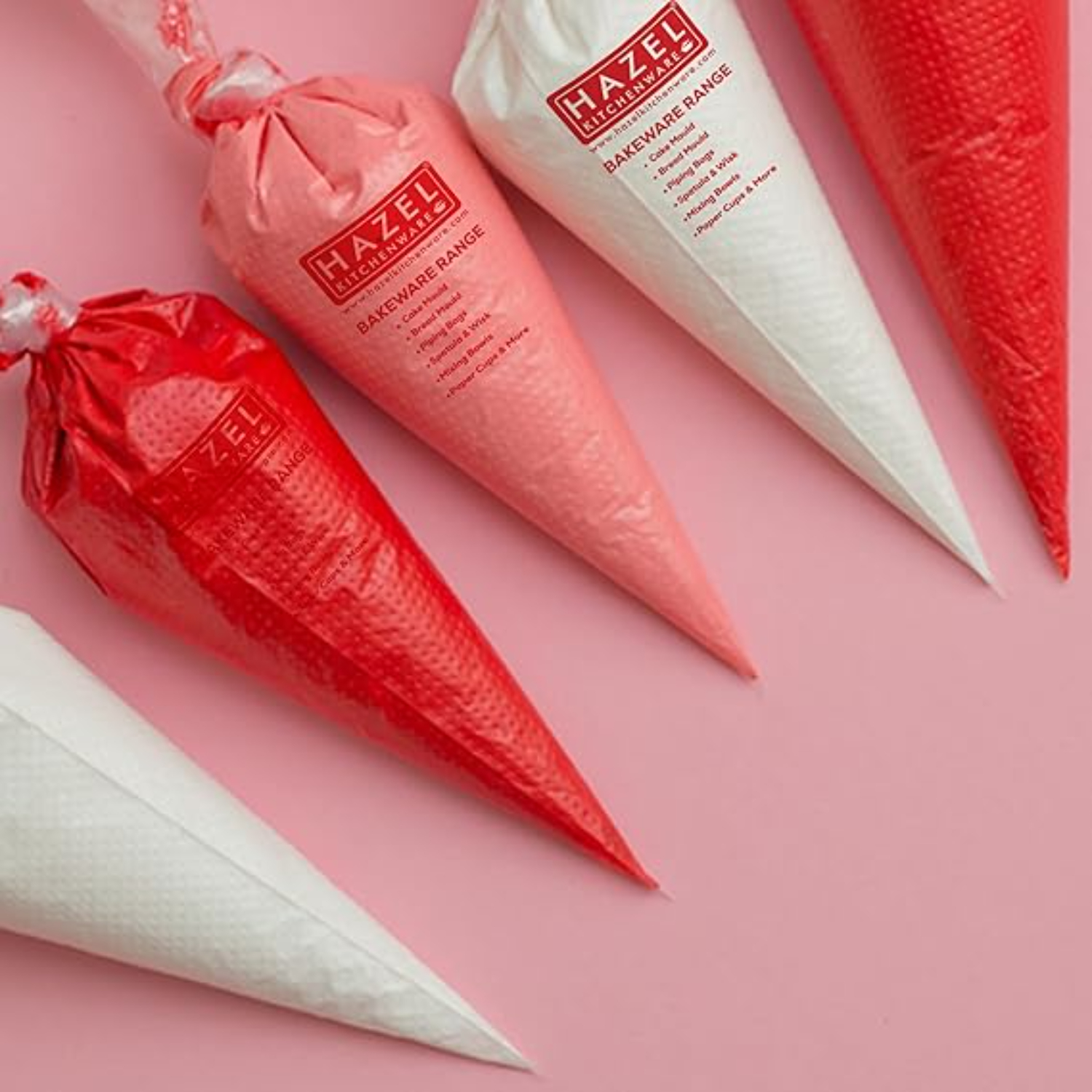 HAZEL Disposable Piping Bags 100 Pcs with 3 Nozzles â€“ Round, Star & Ruffles Nozzle Set, Reusable Piping Bags