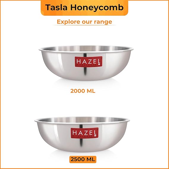 HAZEL Honeycomb Triply Non Stick Tasla | 24 cm - 2.5L | Metal Spatula Friendly | Induction Compatible