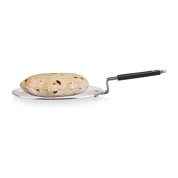 HAZEL Aluminium Tawa for Roti | Hard-Wearing Aluminium Cookware, 22.5 cm | Chapati Tawa for Kitchen with Riveted Handle | Silver Aluminium Tawa with an Ergonomic Design