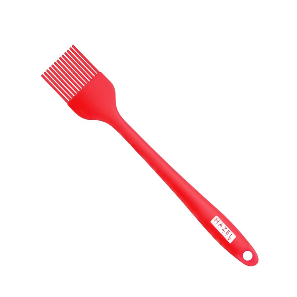 HAZEL Silicone Brush 8 inch (Red)| Heat Resistant Oil & Butter Brush for Baking, BBQ, and Cooking | Non-Stick, Flexible & Easy to Clean Kitchen Basting Brush