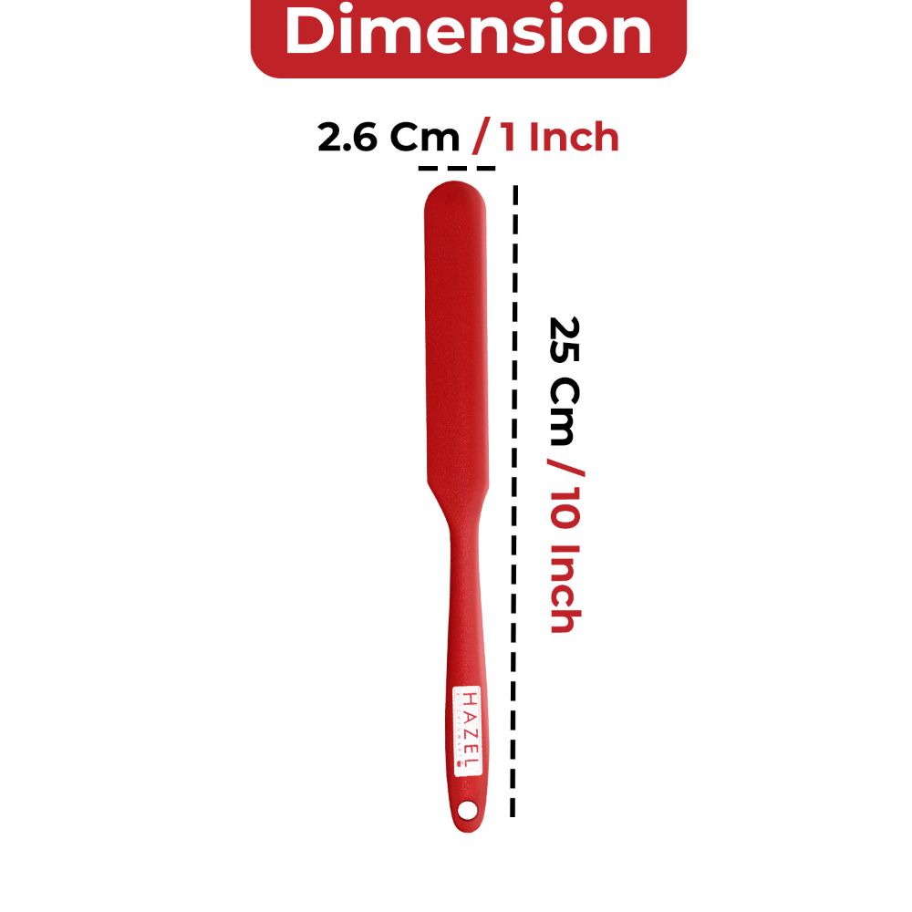 HAZEL Silicone Iicing Knife (Red)| Heat Resistant, Non-Stick & Flexible Spatula for Mixing, Scraping & Spreading Batter, Cream & Chocolate | Durable & Easy to Clean