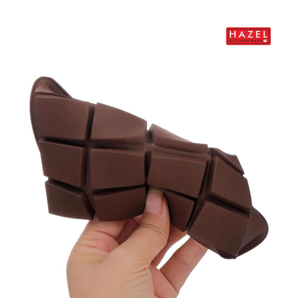 HAZEL Silicone Big Kunafa Chocolate Mould | Non-Stick & Flexible Large Bar Shape Mold for Homemade Chocolate, Jelly, Candy & Desserts | Oven & Freezer Safe (Brown)