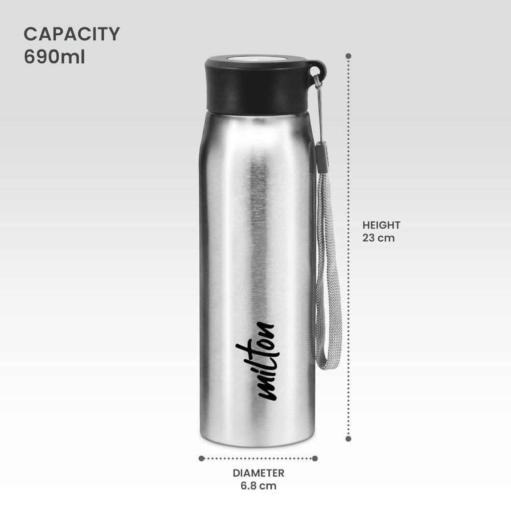 Milton Handy 650 18/8 Stainless Steel Fridge Water Bottle 690 ml, Silver