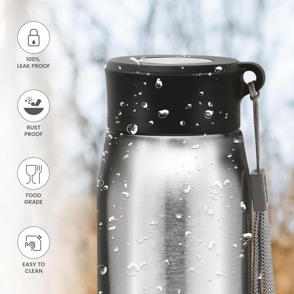 Milton Handy 650 18/8 Stainless Steel Fridge Water Bottle 690 ml, Silver