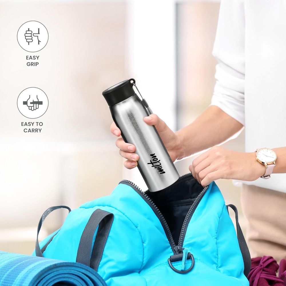 Milton Handy 650 18/8 Stainless Steel Fridge Water Bottle 690 ml, Silver