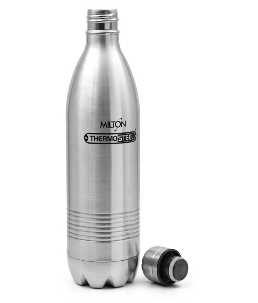 Milton Insulated Steel Bottles Thermosteel Duo Dlx 1000 ml, Steel Plain