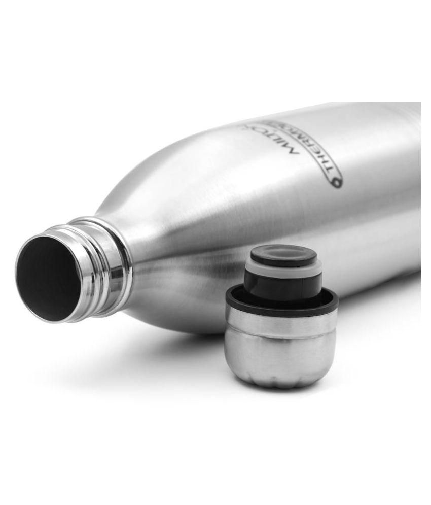 Milton Insulated Steel Bottles Thermosteel Duo Dlx 1000 ml, Steel Plain