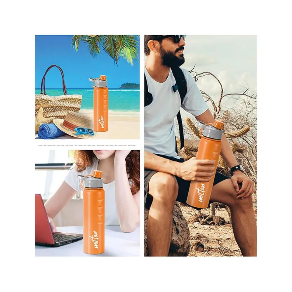 Milton Gripper 1000 Stainless Steel Easy Grip Leak Proof Water Bottle, 920 ml, Orange