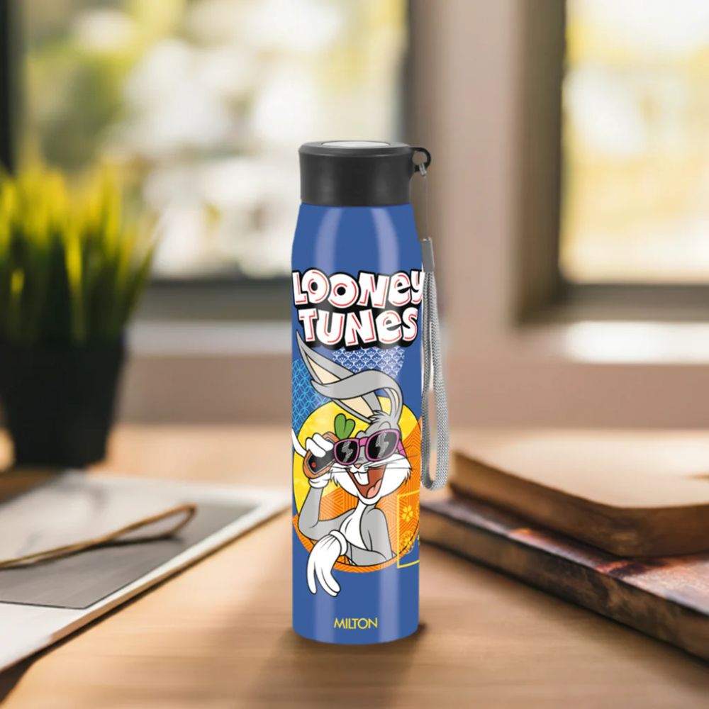 Milton Handy Design 650 (Looney Tunes - Bunny) Stainless Steel Leak Proof Water Bottle, 690 ML, Dark Blue