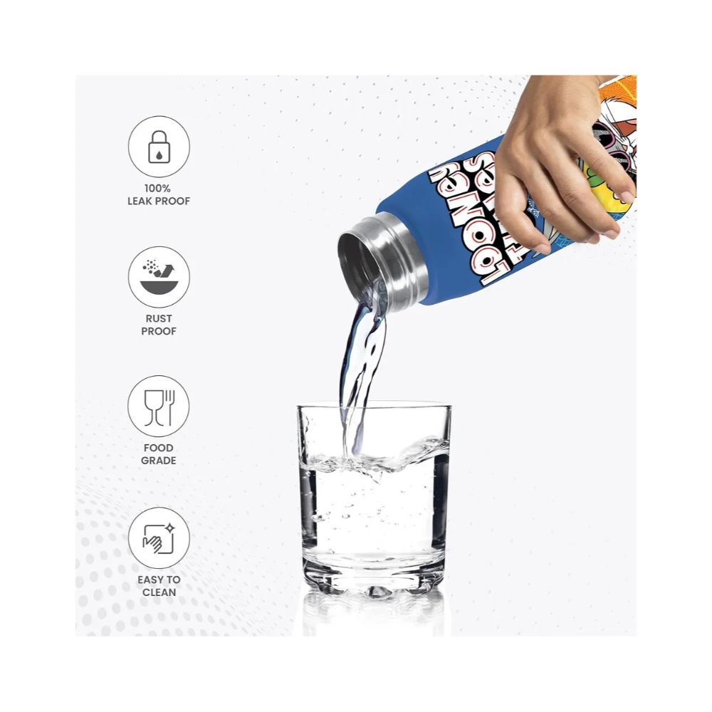 Milton Handy Design 650 (Looney Tunes - Bunny) Stainless Steel Leak Proof Water Bottle, 690 ML, Dark Blue