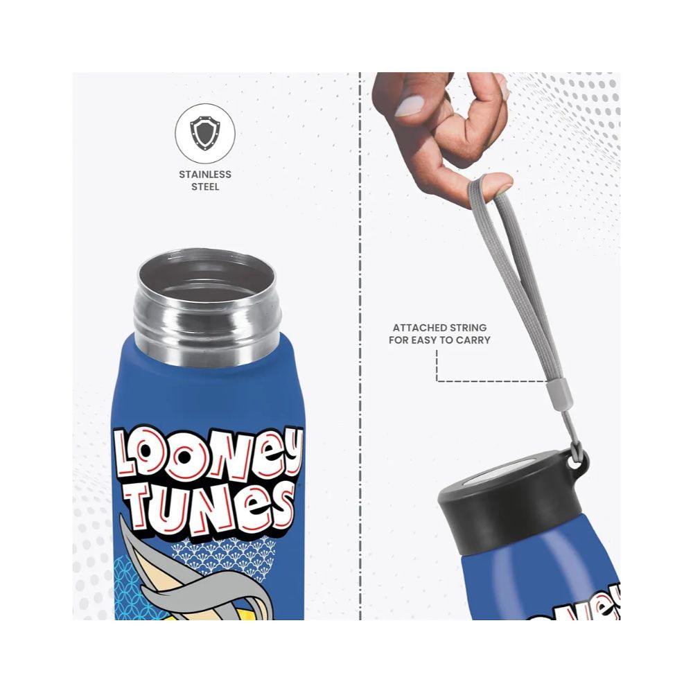 Milton Handy Design 650 (Looney Tunes - Bunny) Stainless Steel Leak Proof Water Bottle, 690 ML, Dark Blue