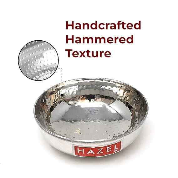 HAZEL Alfa Stainless Steel Hammered Tone Kadai Tasra, Diameter 27 cm, 3.45 LTR