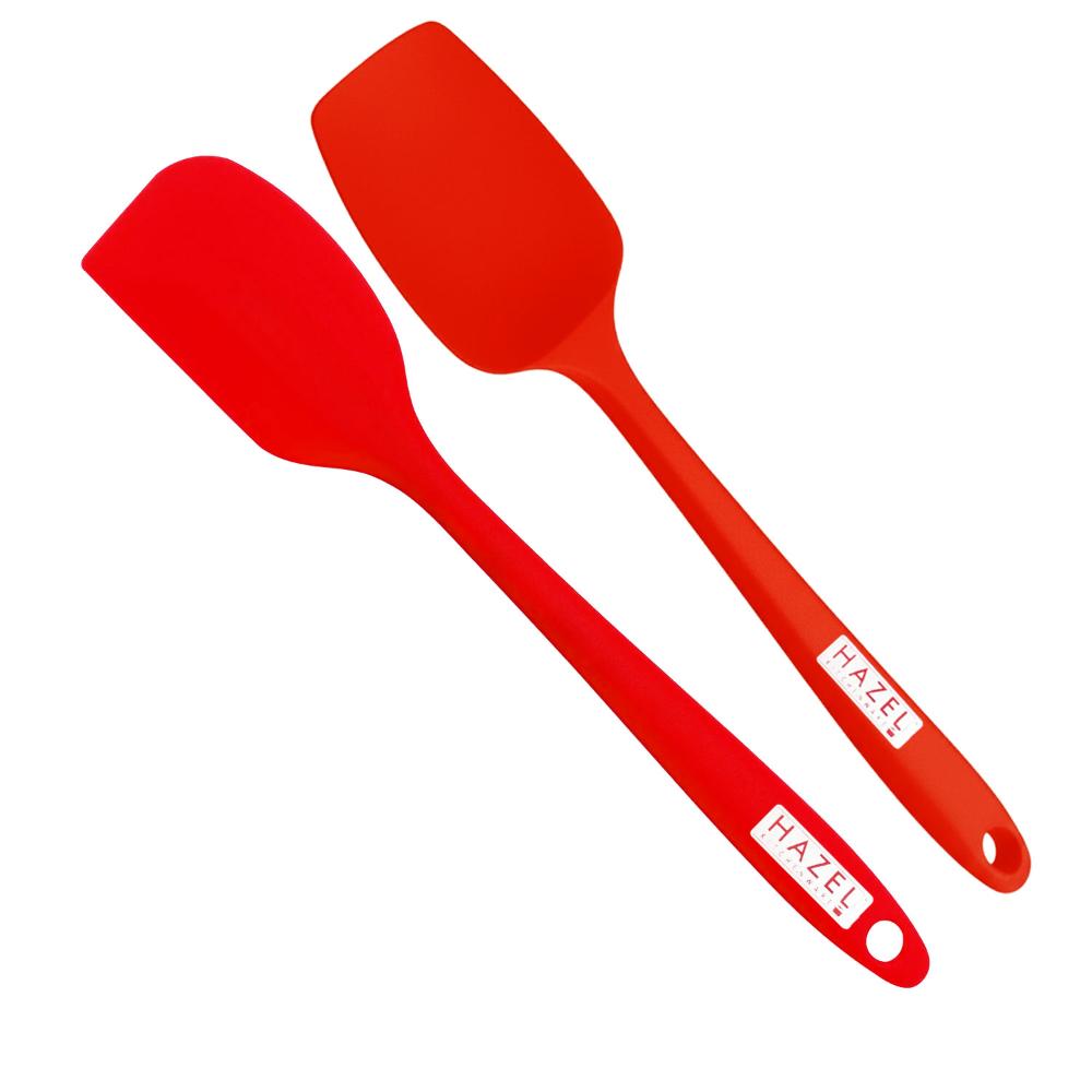 HAZEL Silicone Spatula & Spoonula Combo (Red, 8 inch)